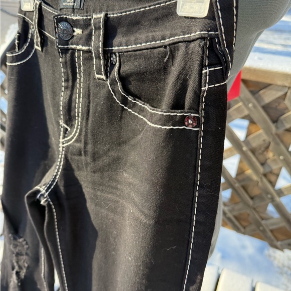 True Religion Women's Black Flare Jeans - Picture 8 of 14